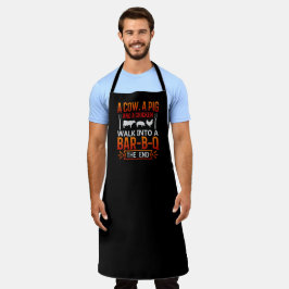 Piada de Vaca Laranja Grande Apron Preto