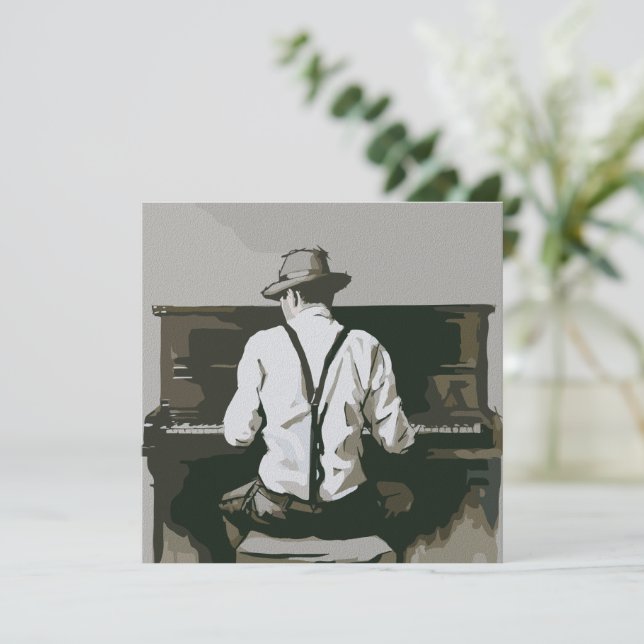Pianista Vintage em Harmonia (Em pé/Frente)