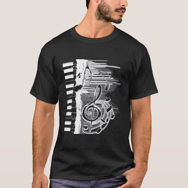 Piano Chaves de Camisa de Leve Longa Ensinam Jogad (Frente)