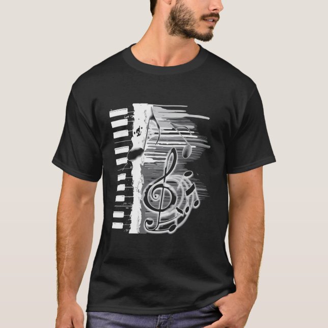 Piano Chaves de Camisa de Leve Longa Ensinam Jogad (Frente)