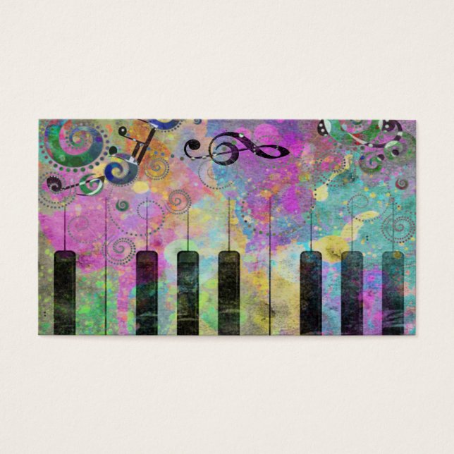 Piano Colorido com legal Aquarelas (Frente)