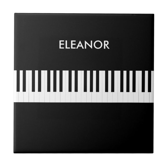 Piano Keyboard Black and White Keys Personalized (Frente)