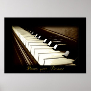 PIANO KEYS "Persiga seus sonhos" Art Poster