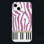 Piano Keys Pink Glitter Zebra Print<br><div class="desc">Um design de música de moda e quadril com teclas de piano com um padrão de impressão zebra rosado girado e brilhante. Perfeito para pianista, estudante de piano ou amante de piano. Observe que esta é uma imagem impressa de brilho azul, não há brilho real nesta design. Outras cores e...</div>