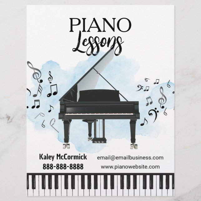 Piano Lessons Music Flyer (Frente)