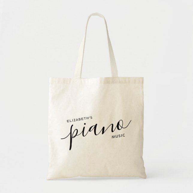 Piano Music Modern Personalizado Nome Bolsa  (Frente)