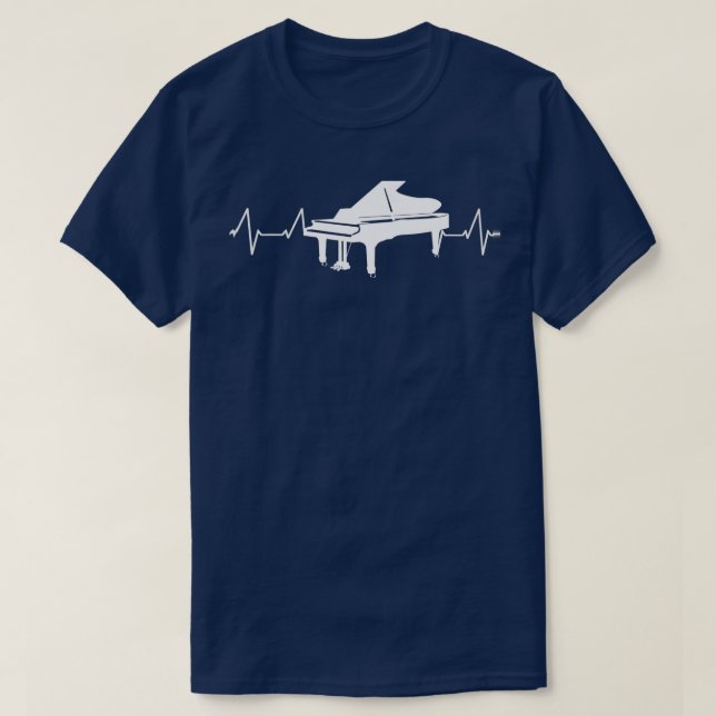Piano Música Teclado Pulsação T Camisa Piano Piano (Frente do Design)