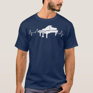 Piano Música Teclado Pulsação T Camisa Piano Piano
