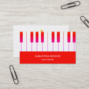 Piano Musical Cartão de visita com Nota de Música