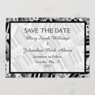 Piano Salve a Data Convite de Casamento