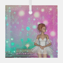 Píano Surreal Fundo Verde e Rosa & Ballerina