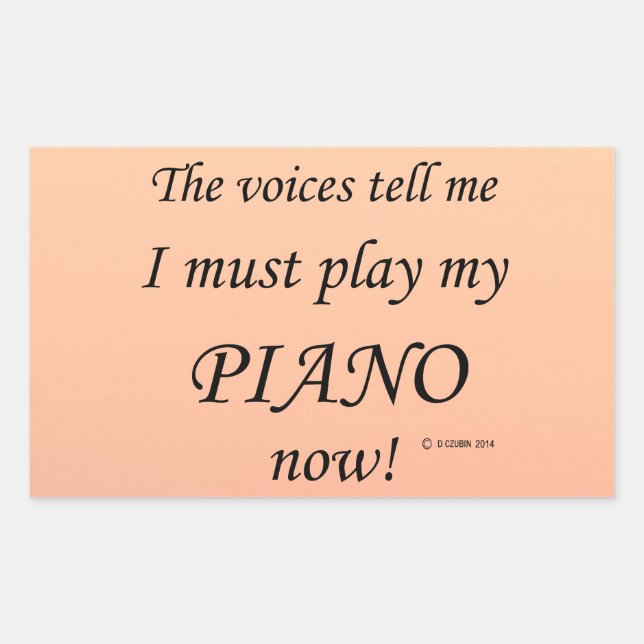 Piano Voices diz que deve tocar adesivo retangular (Frente)