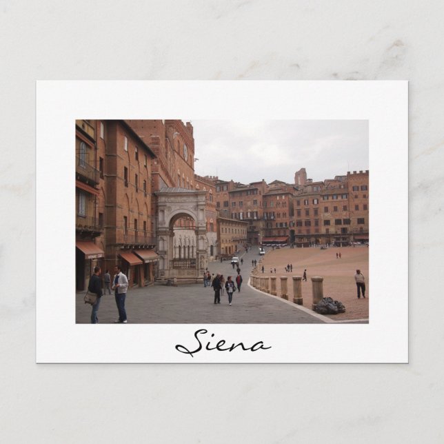 Piazza del Campo, Siena — cartão postal branco (Frente)