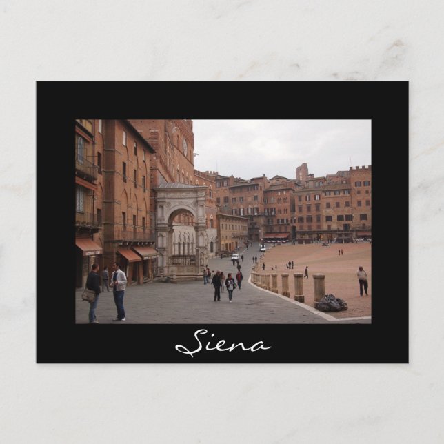 Piazza del Campo, Siena — cartão postal preto (Frente)