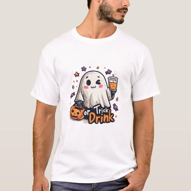 picada ou drenagem de camiseta fantasma assustador (Frente)