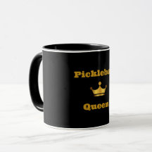 Pickball, caneca de café Rainha - preto e ouro