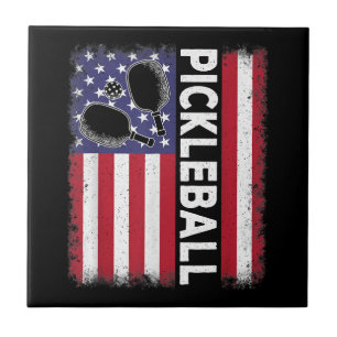 Pickleball American Flag Engraçado Pickleball Vi