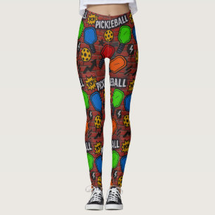 Pickleball Art Burst Grafite Leggings