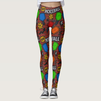 Pickleball Art Burst Grafite Leggings