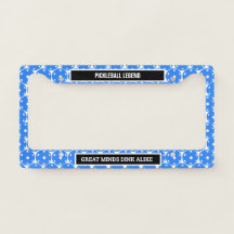 Pickleball azul em branco com texto personalizado