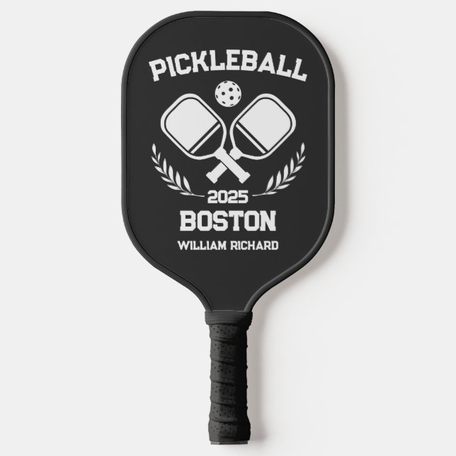 Pickleball Boston 2025 Personalizado em Preto e Br (Front)
