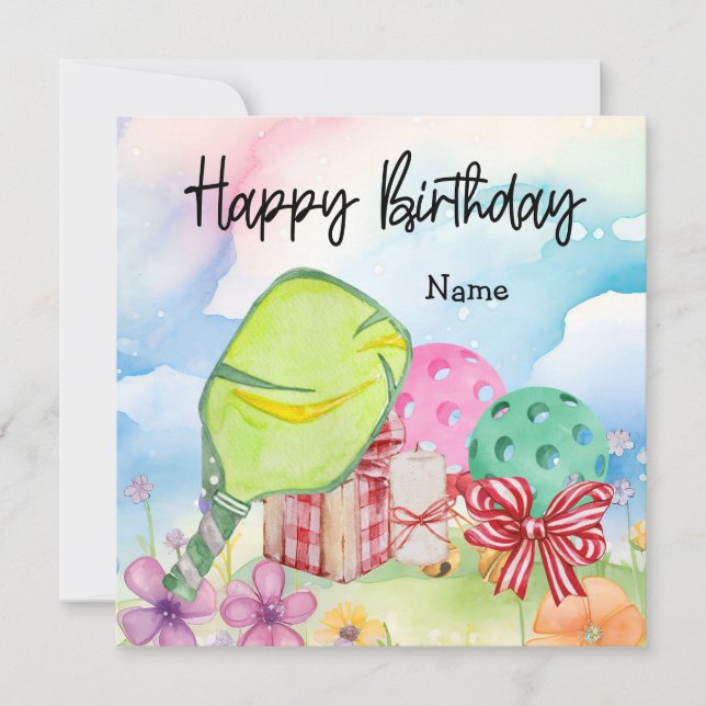 Pickleball com presentes de aniversário (Frente)