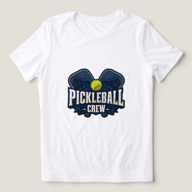 Pickleball Crew Shirt – Vintage Pickleball Team Ba (Design frontal)