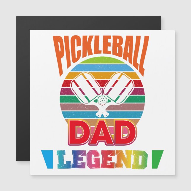 Pickleball Dad Legend Retro Rainbow (Frente/Verso)
