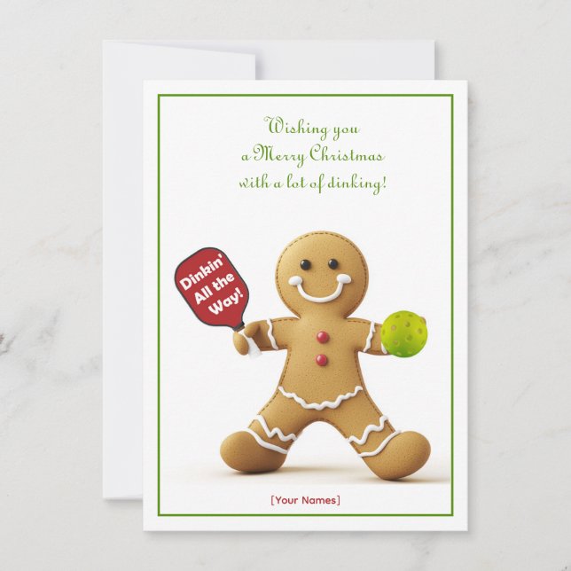 Pickleball 🎄 Feliz Natal, texto personalizado (Frente)