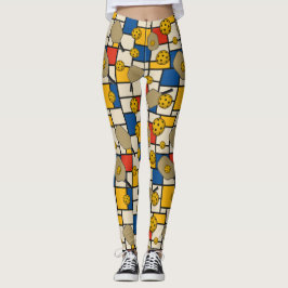 Pickleball Leggings Piet Mondrian