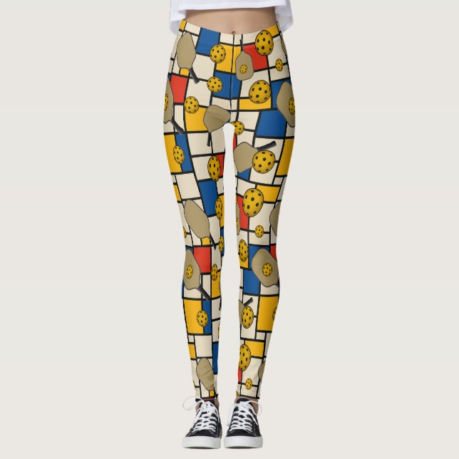 Pickleball Leggings Piet Mondrian (Frente)