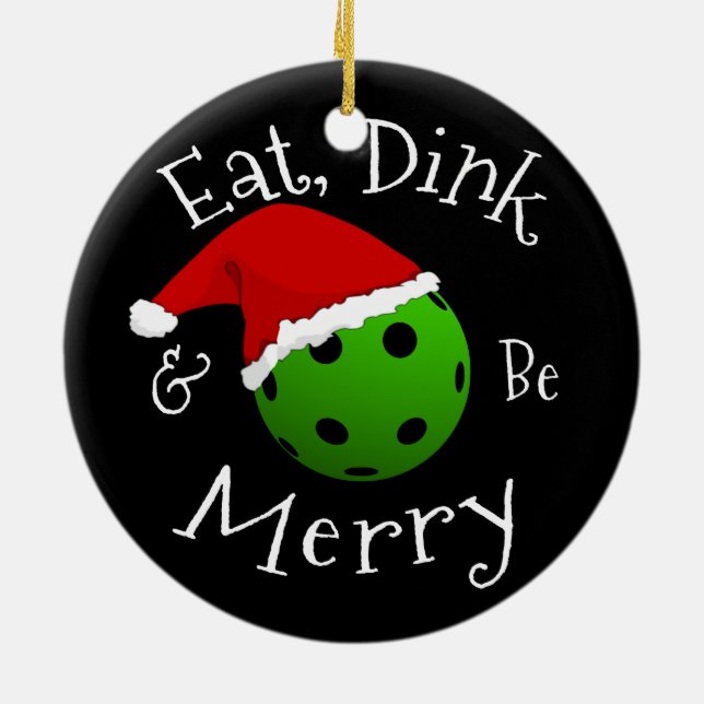 Pickleball Natal Dizendo Ornamento de Metal (Traseira)