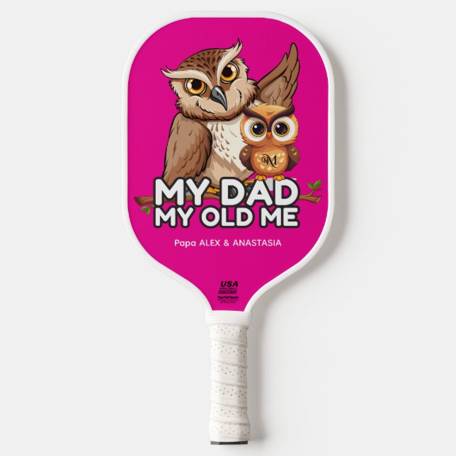 Pickleball Paddle : Meu Pai Meu Velho Eu (magenta) (Front)