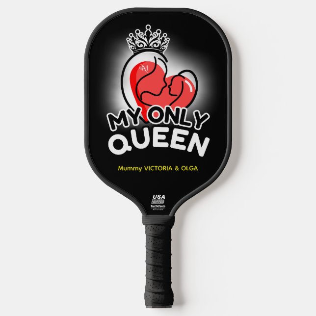 Pickleball Paddle : Minha Única Rainha (cinza/pret (Front)