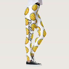 Pickleball Personalizar Leggings Amarelo Branco