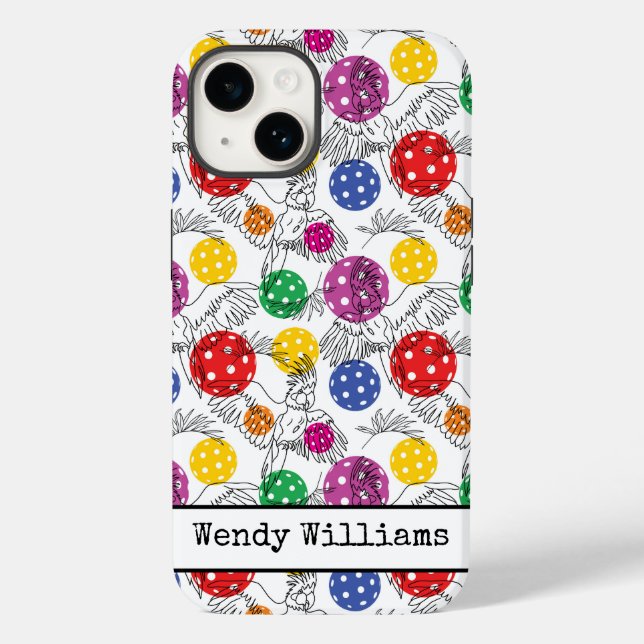 Pickleball personalizável com peças 🦜, iPhone 14 (Verso)