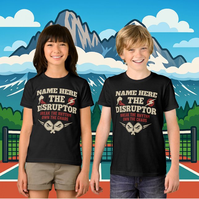 Pickleball Personalized Name The Disruptor (PICKLEBALL PERSONALIZED YOUTH T-SHIRT)