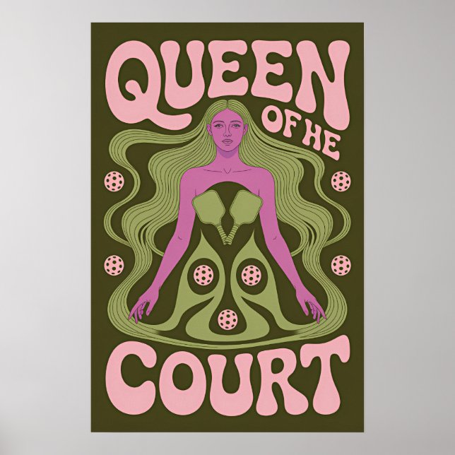 Pickleball Queen Of The Court Art Poster (Frente)