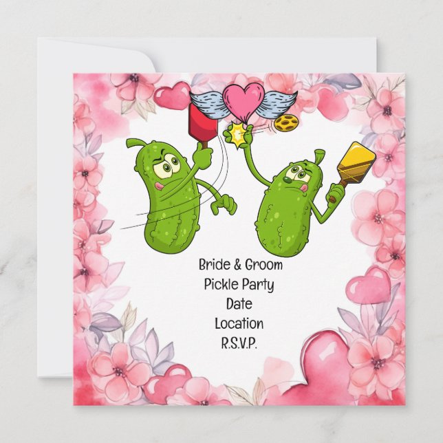 Pickleball Salve a data Convite Engraçado (Frente)