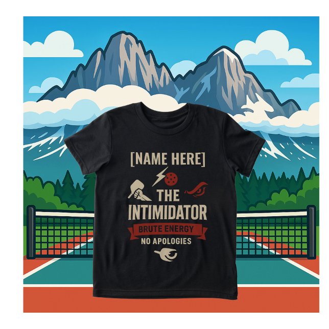 Pickleball Youth Tee With Intimidator Graphic (PICKLEBALL PERSONALIZED NAME YOUTH T-SHIRT)