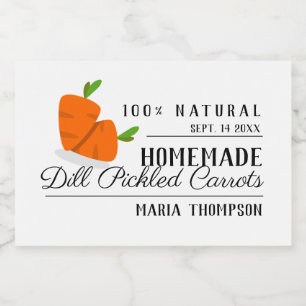 Picles de Cenoura Crunchy Preservar Rótulo de Cann