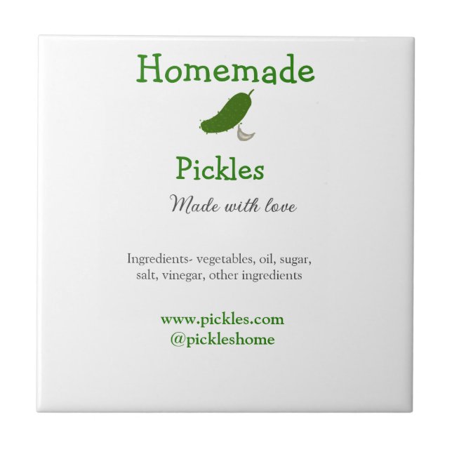 Picles feitos em casa com amor adicionar texto sit (Frente)