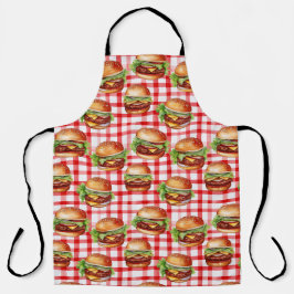 Picnic Burger Delight Retro Gingham & Cheeseburger