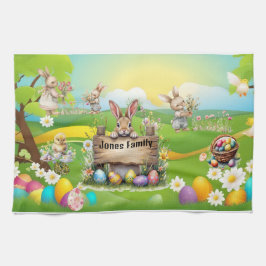 Picnic da família Bunny Personalizada - Toalha de 