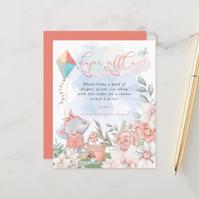 Picnic Fralda de elefante de orçamento Raffle Chá  (Frente/Verso In Situ)