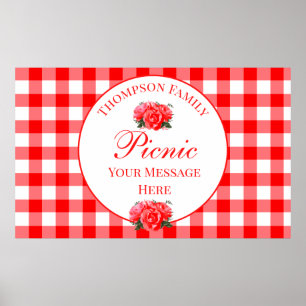 Picnic Red Gingham Poster