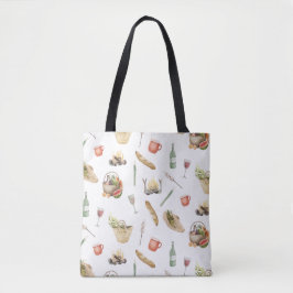 Picnic Time Sweet Illustrated Tote Bag
