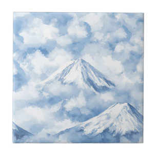 Picos Nebulosos – Paisagem Montanhosa em Aquarela