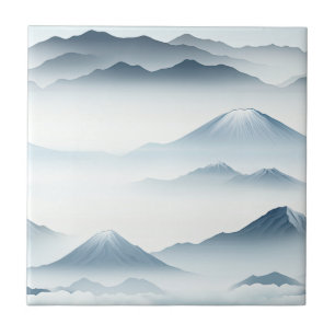 Picos Nebulosos – Paisagem Montanhosa em Aquarela