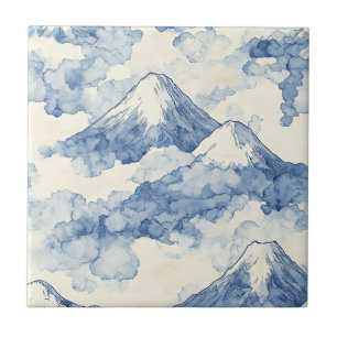 Picos Nebulosos – Paisagem Montanhosa em Aquarela